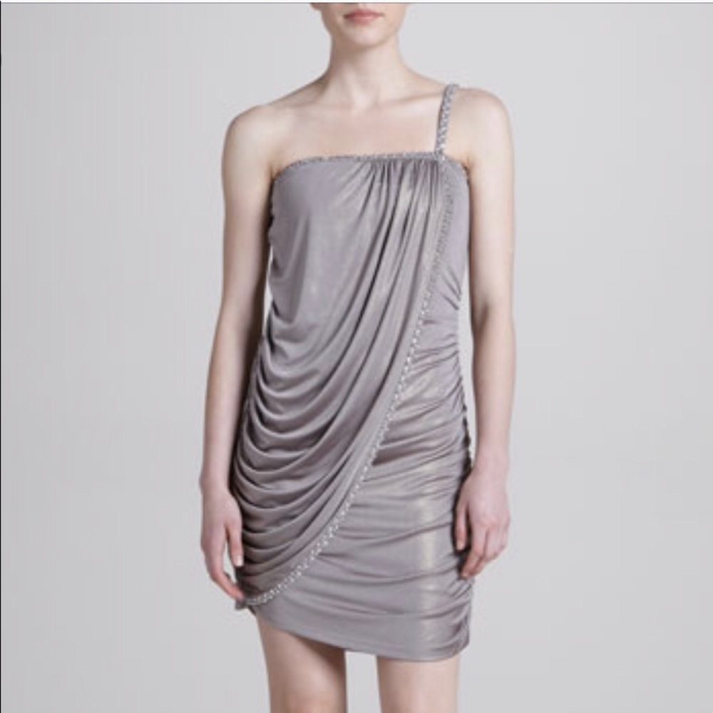 Laundry Skinny Strap Foil Wrap Dress